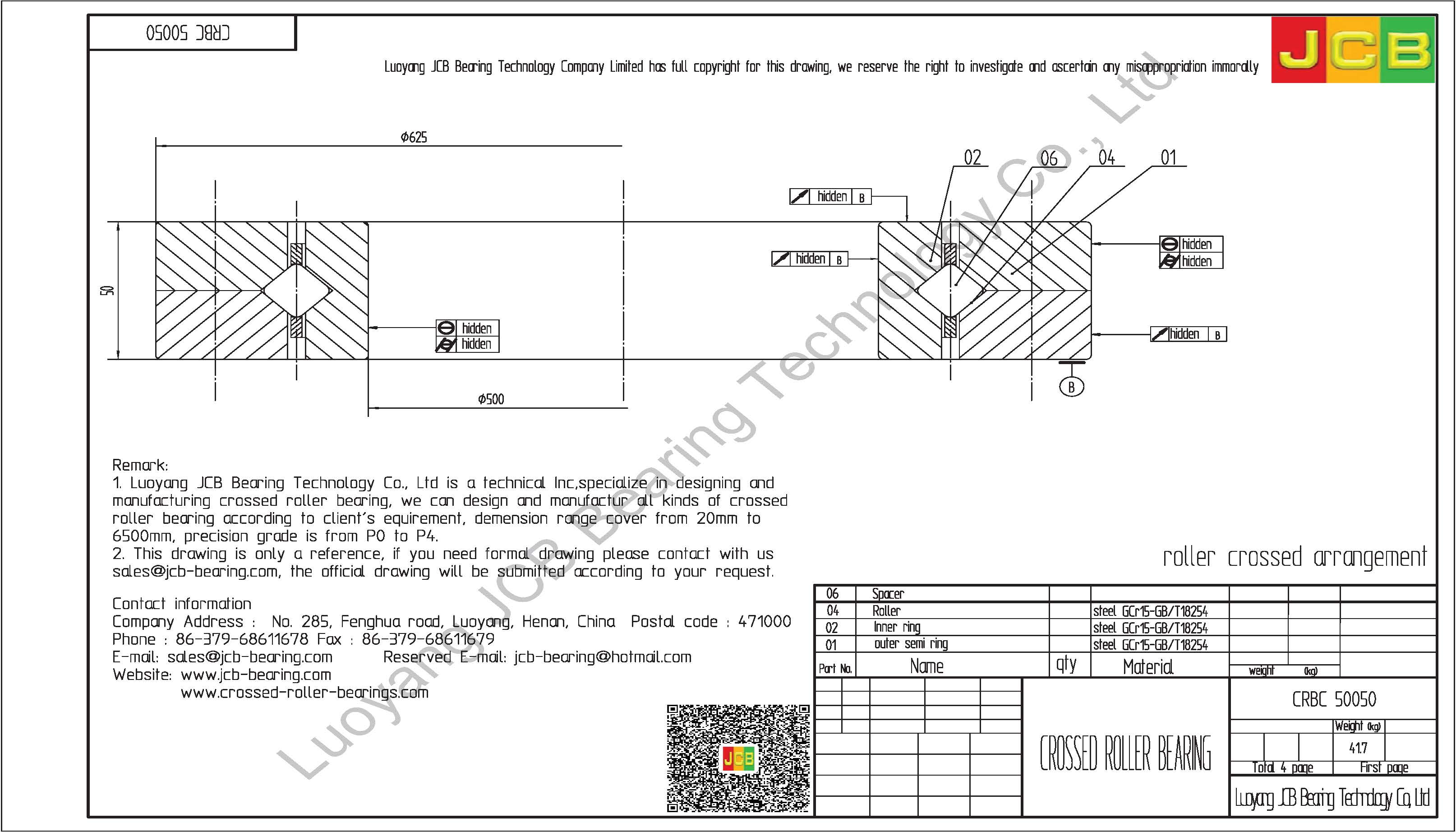 CRBC 50050 IKO CROSSED ROLLER BEARING