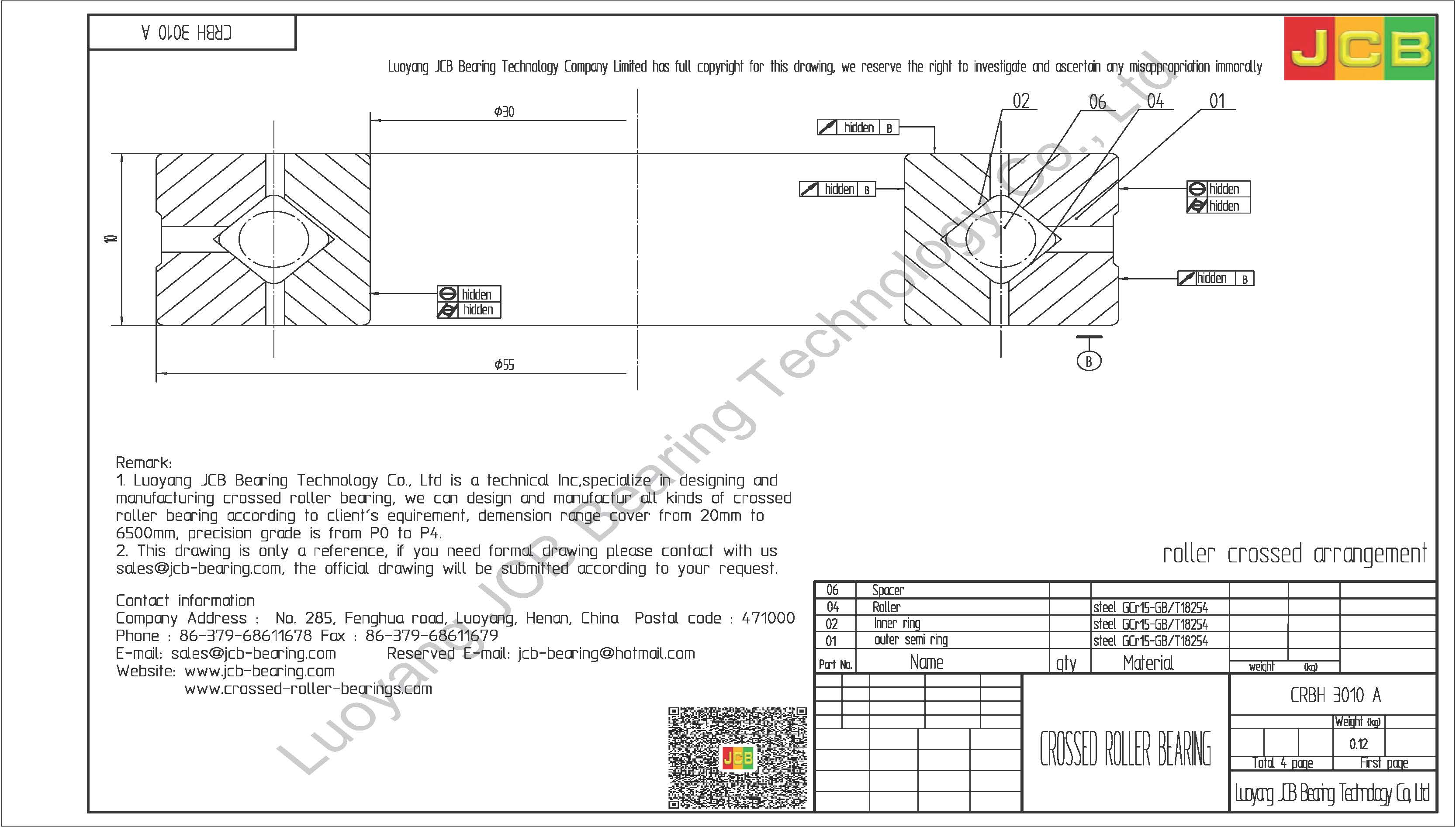 CRBH 3010 A IKO CROSSED ROLLER BEARING