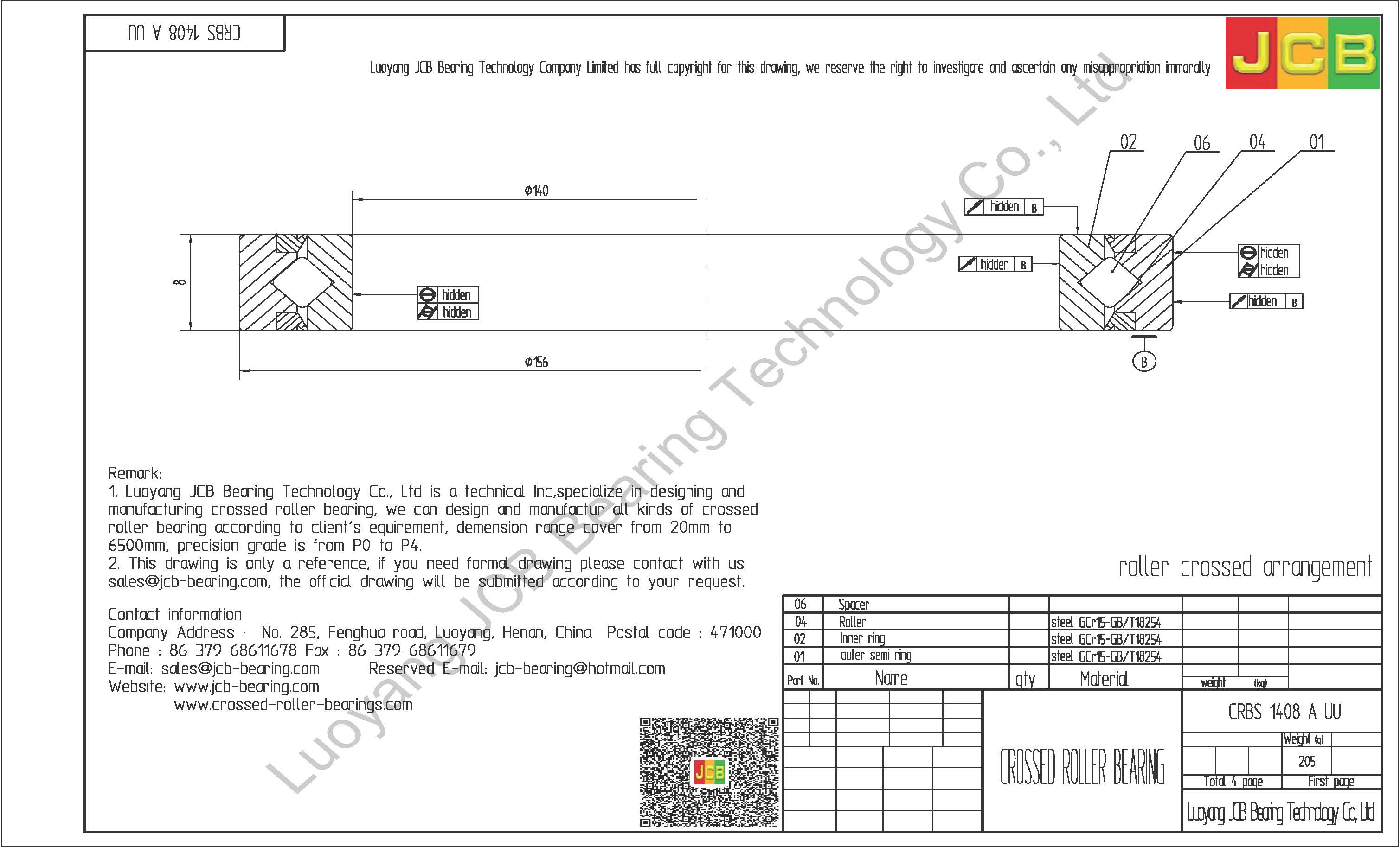 CRBS 1408 A UU IKO CROSSED ROLLER BEARING