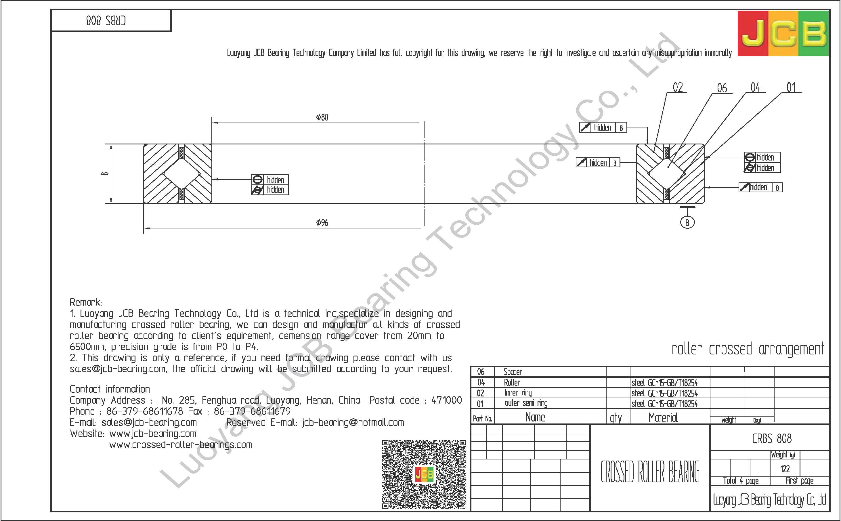 CRBS 808 IKO CROSSED ROLLER BEARING