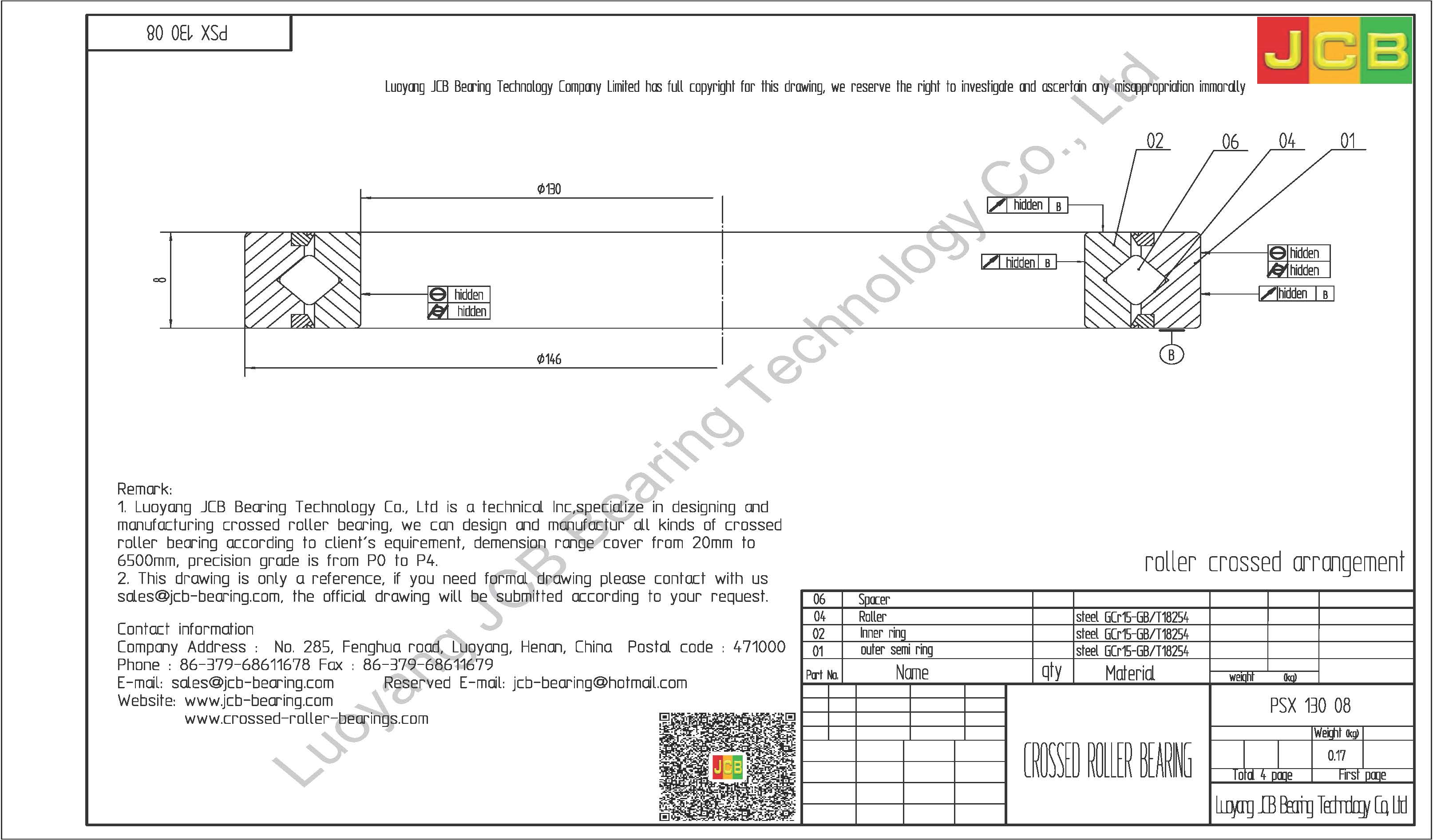 PSX 130 08 KMF CROSSED ROLLER BEARING
