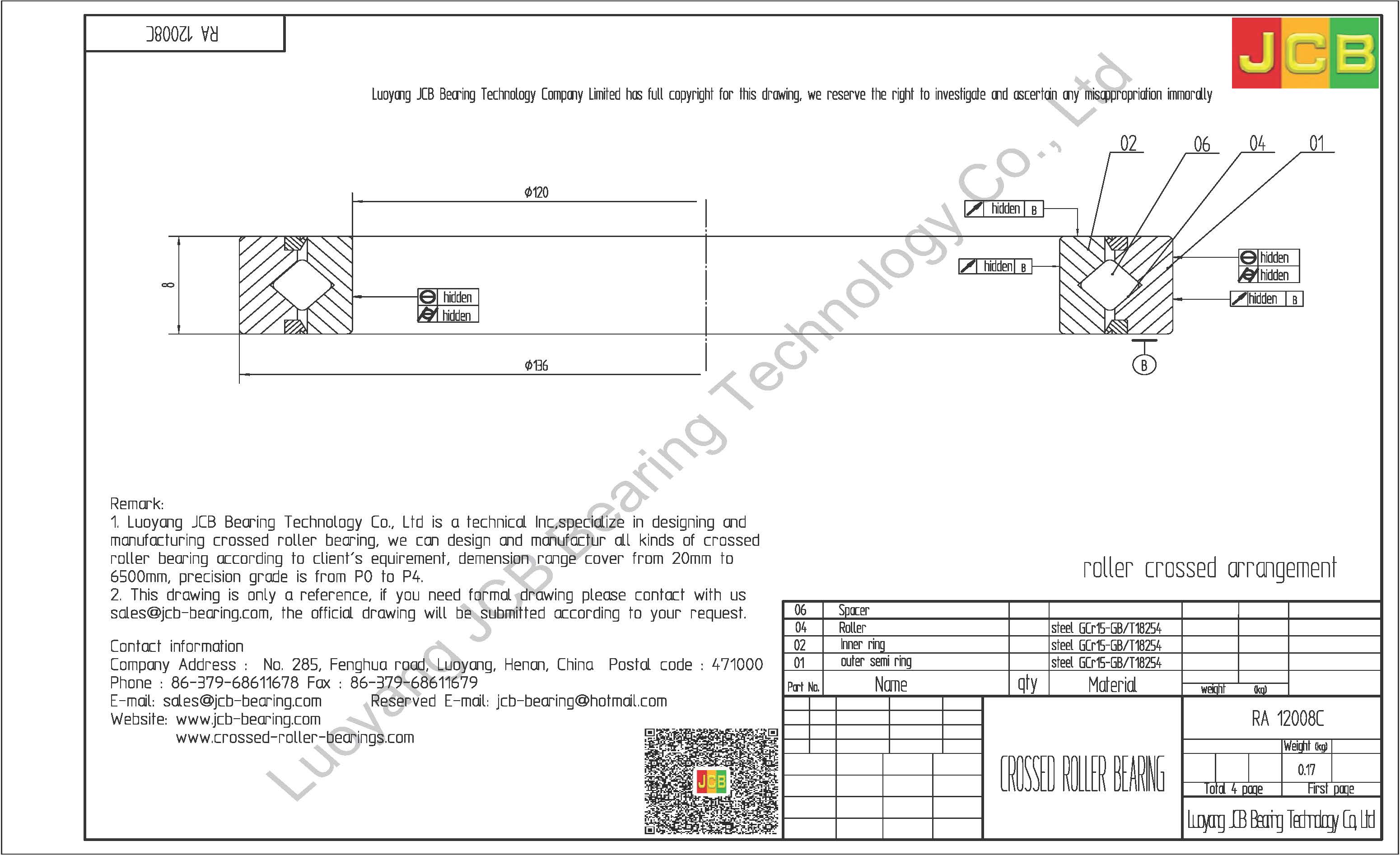 RA 12008C THK CROSSED ROLLER BEARING