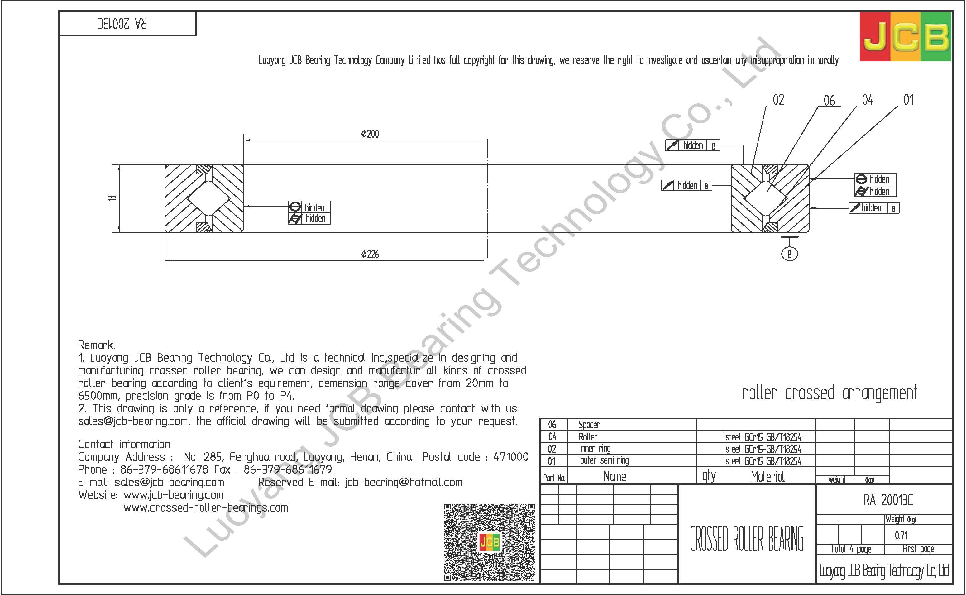 RA 20013C THK CROSSED ROLLER BEARING