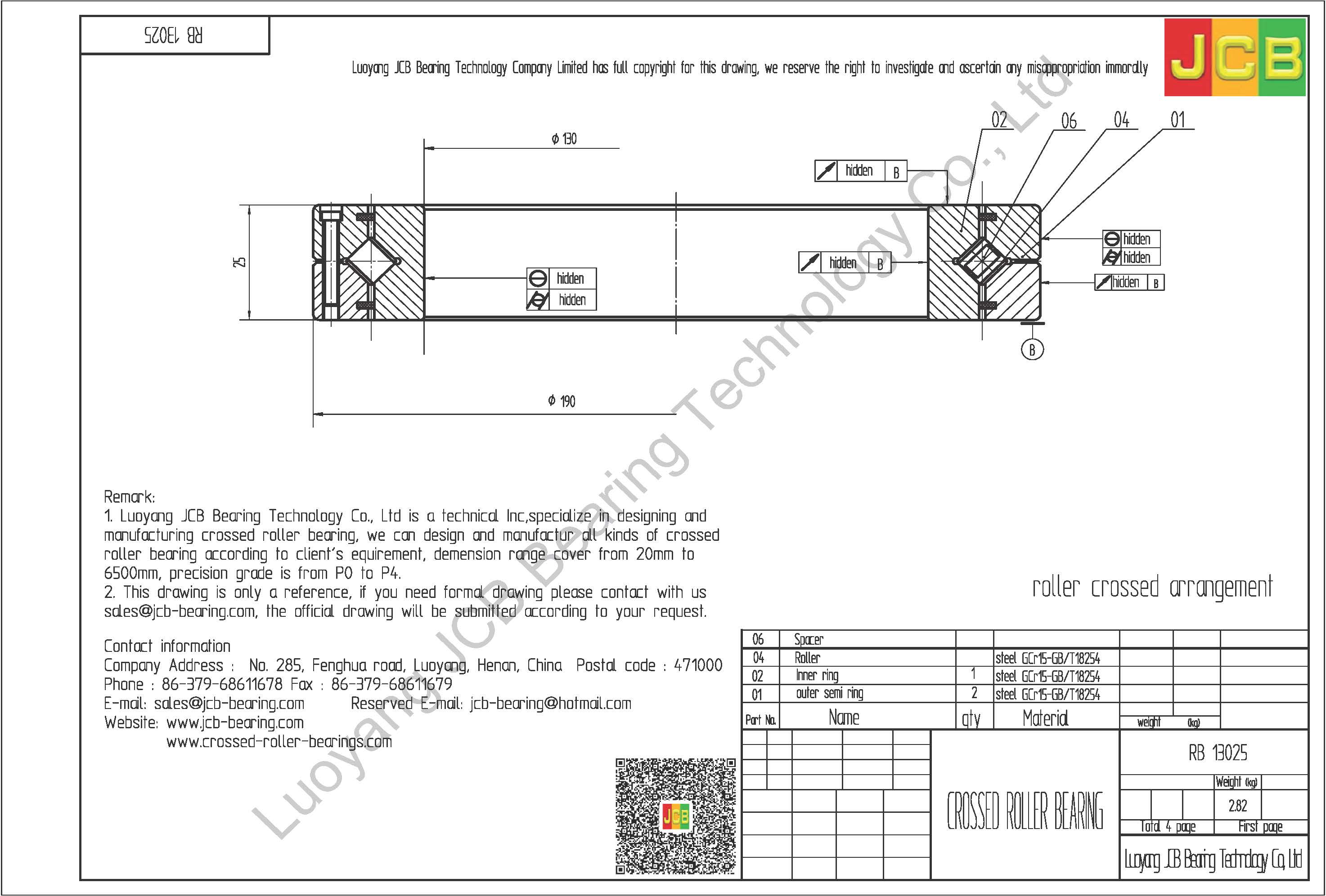 RB 13025 THK CROSSED ROLLER BEARING