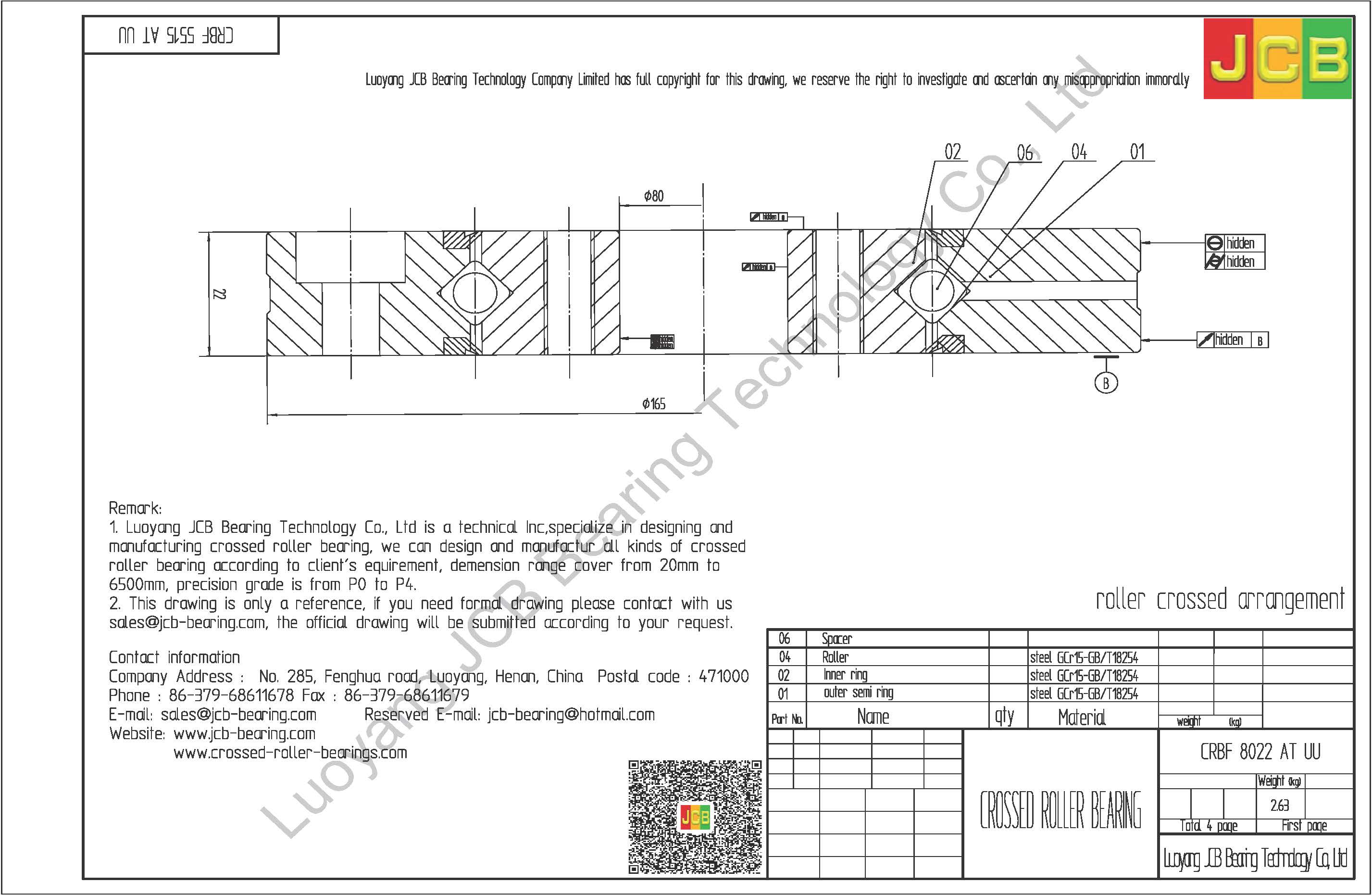 CRBF 8022 AT UU IKO CROSSED ROLLER BEARING