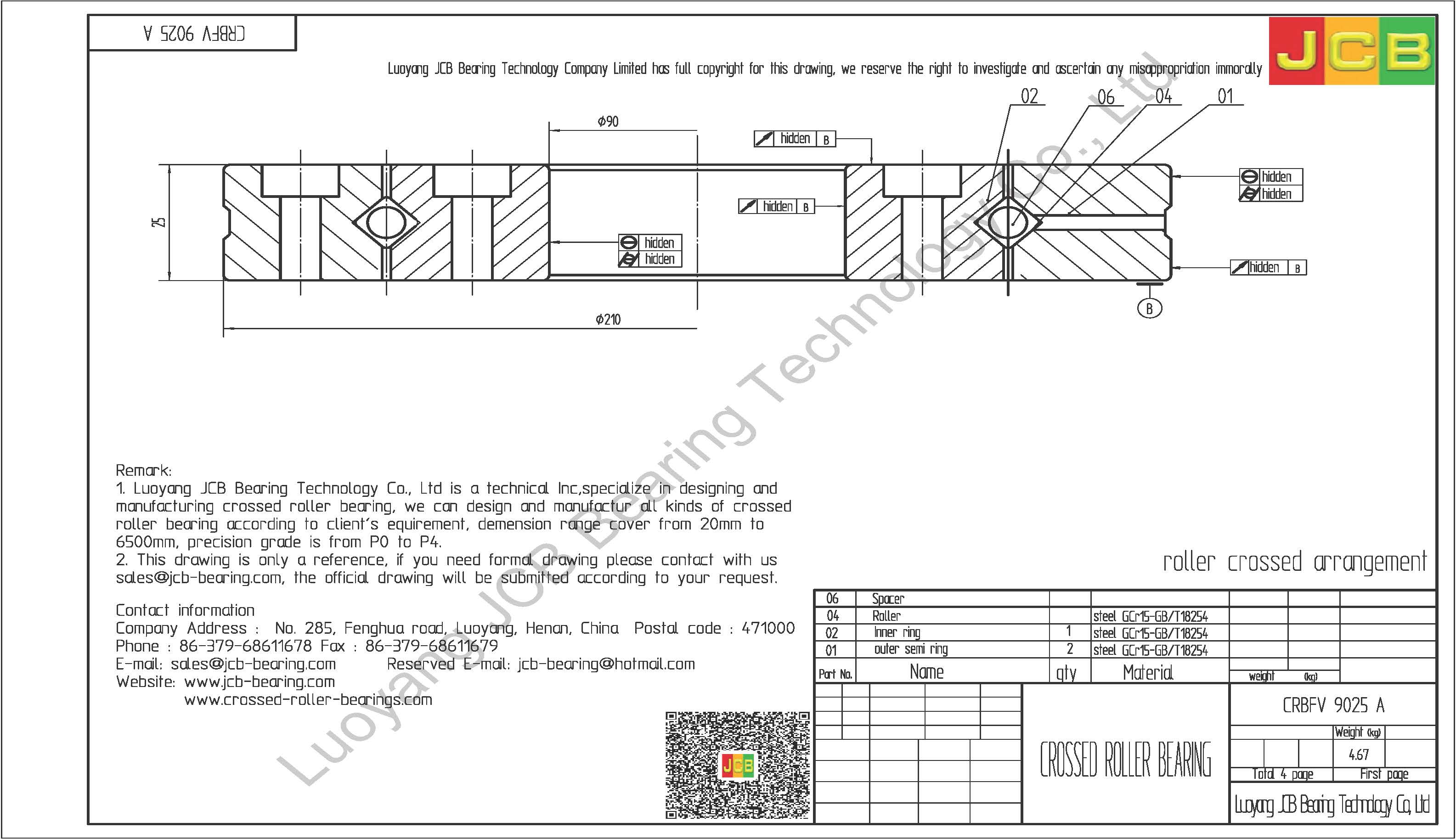 CRBFV 9025 A IKO CROSSED ROLLER BEARING