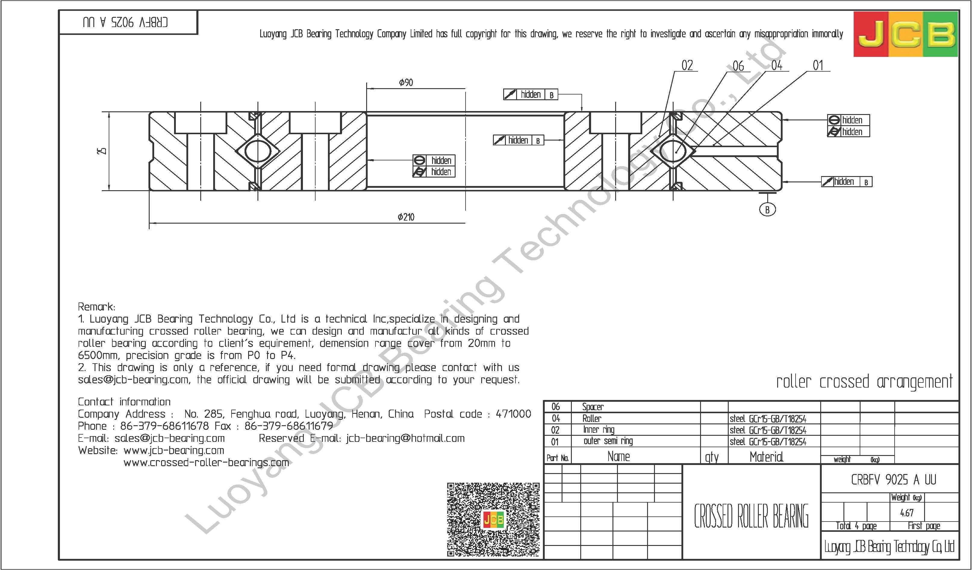 CRBFV 9025 A UU IKO CROSSED ROLLER BEARING