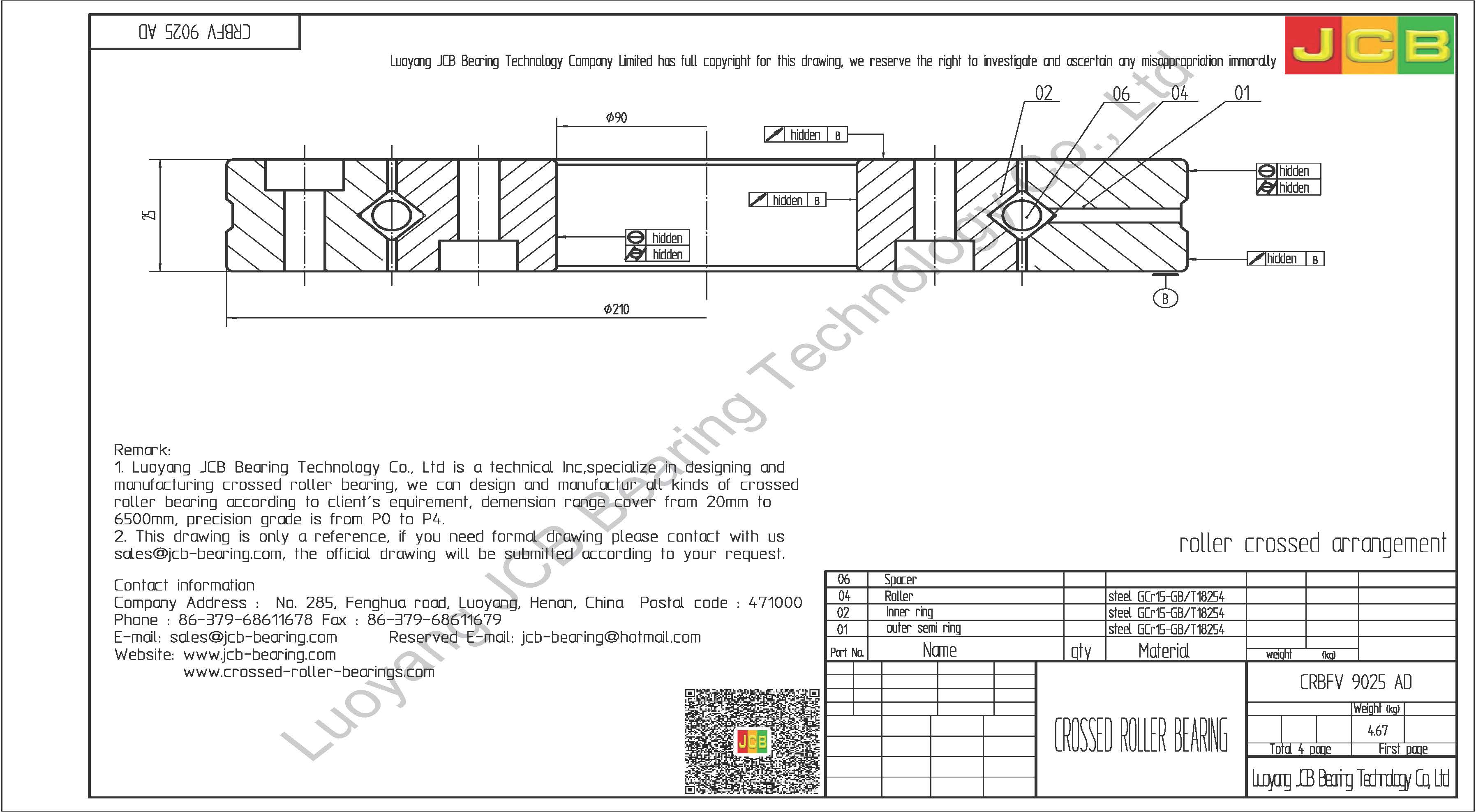CRBFV 9025 AD IKO CROSSED ROLLER BEARING