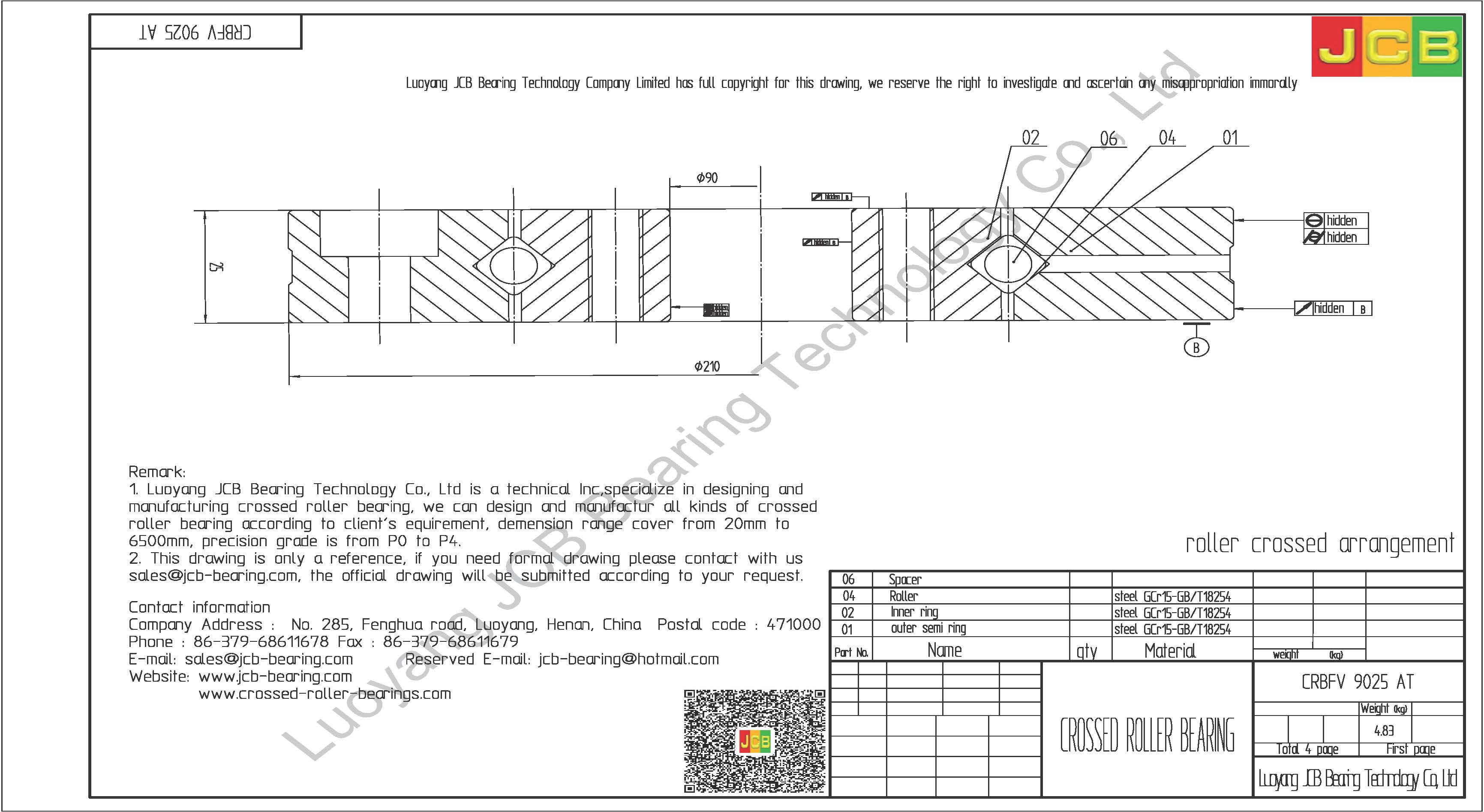 CRBFV 9025 AT IKO CROSSED ROLLER BEARING